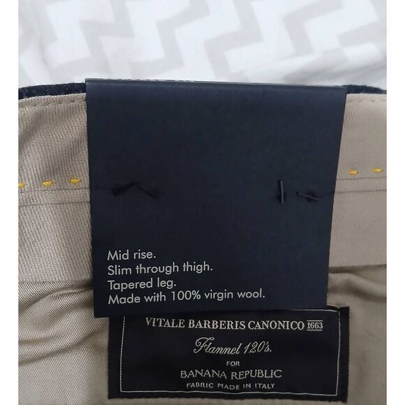 Banana republic mens dark gray 100% ITALIN virgin wool 34×30  trouser pants - Picture 10 of 12